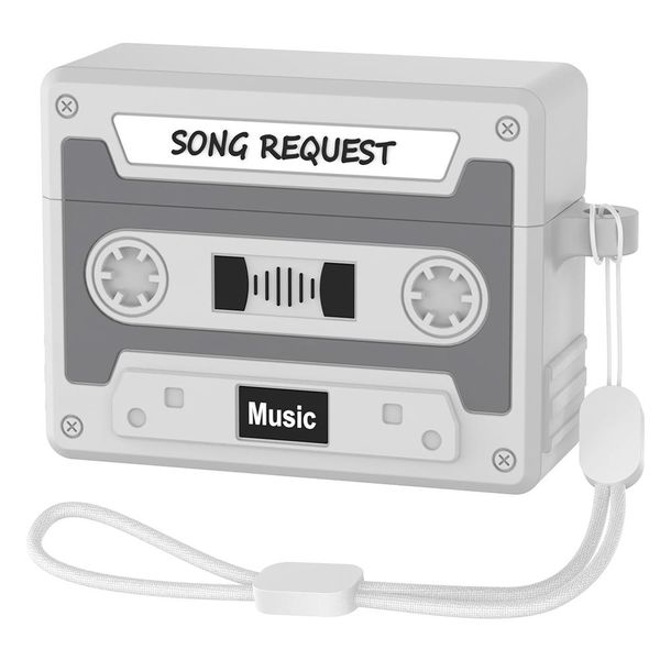 Retro Cassette Style Silicone Earbuds Case Compatible with AirPods Pro 3