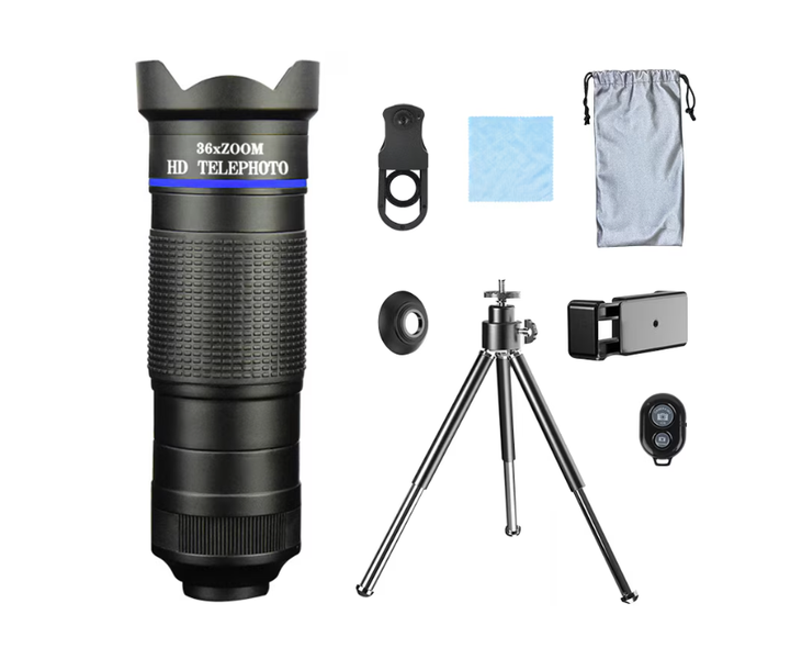 Mobile Phone Lens, 36x Zoom, Universal Type, Black