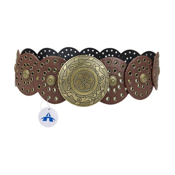 Disc Belt Women Waistband Retro Soft Durable Belt Wide Waist Belt