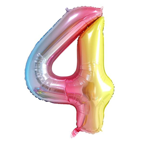 iKids 40 inch Large Rainbow Birthday Balloon Number 4