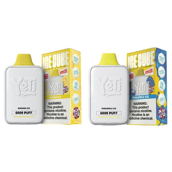 Yeti Ice Cube 6000 Puff Disposable Vape - Banana &amp; Pineapple (Pack of 2)