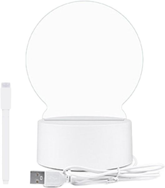 Night Light Base Erasable Writing Board Creative, Acrylic Message Board