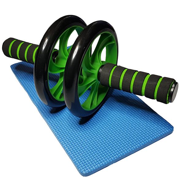 Ab Wheel &amp; Knee Mat - Dual Wheel Roller - Green
