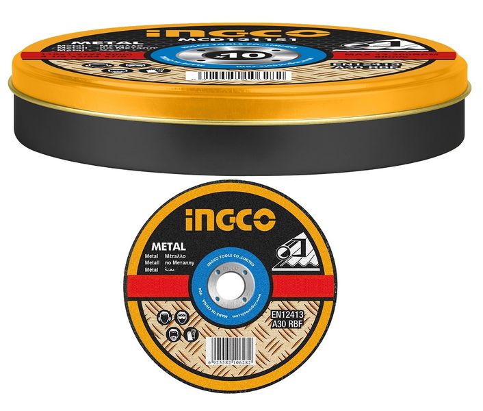 INGCO - Abrasive Metal Cutting Disc Set (10 Pieces) - 115mm