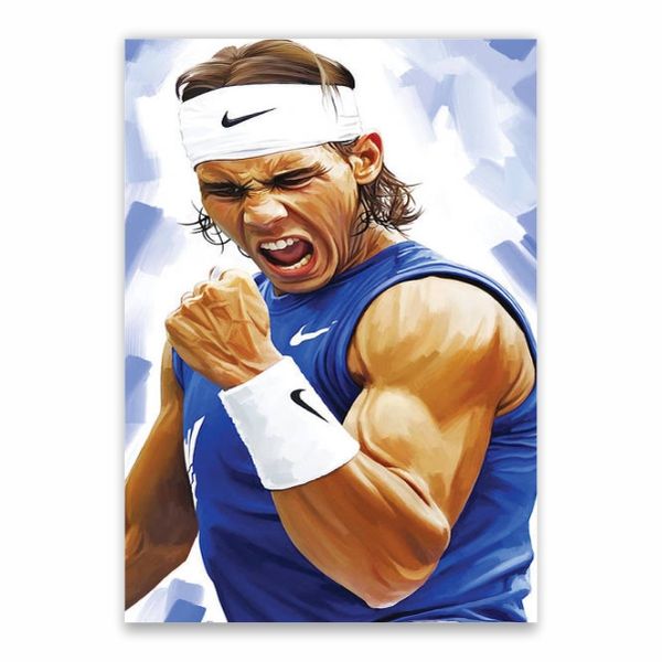 Rafael Nadal Celebrating Painting Poster - A1