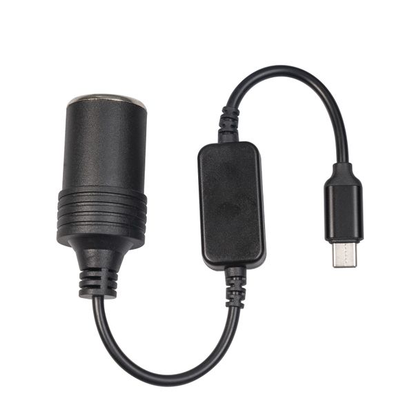 3710-03 30cm Type-C 5V to 12V Car Cigarette Lighter Socket Adapter Cable