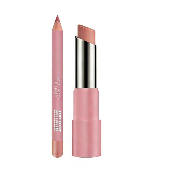 2-in-1 Lipstick and lip liner set, Long-Lasting, Waterproof, Matte Finish