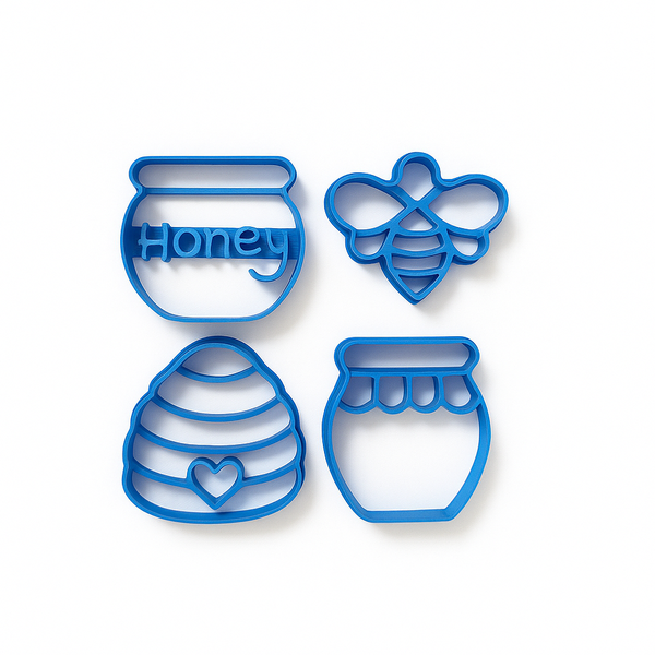 Mini Honey Cookie Cutter Set - 3D Printed - Blue - 4.5 cm