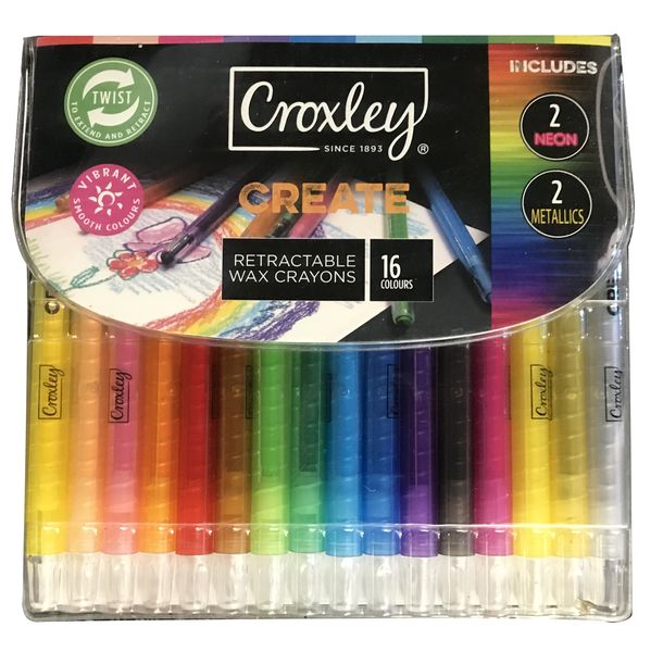 Croxley Create Wax Retractable Crayons 16's
