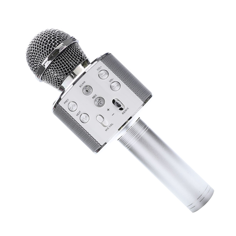 Karaoke Microphone Wireless Bluetooth, Portable Handheld Mic Speaker-Sliver Image