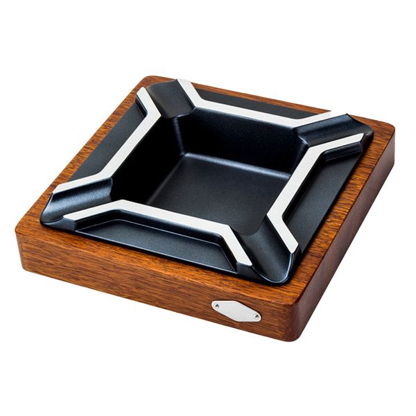 Desktop Cigar Ashtray 4 Slot,Metal&amp;Wood, Home Office Decoration Art