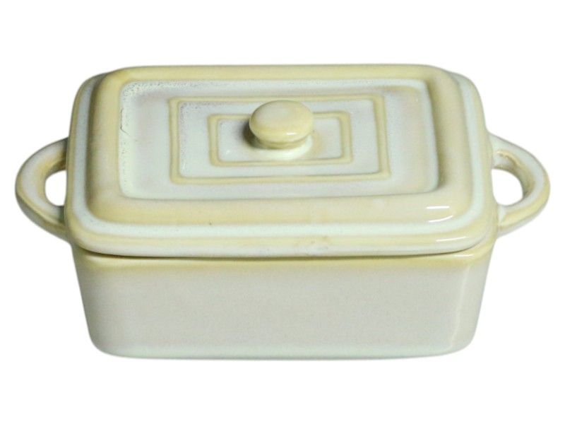 Excellent Houseware Mini Ceramic Square Casserole with Lid 200ml 16x9.5x6.5