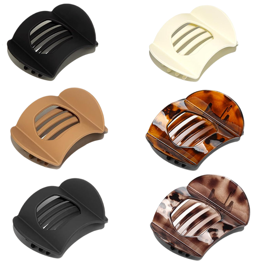 Topika - 6 PCS Flat Hair Clips for Women, Medium Non-slip Flat Claw Clips