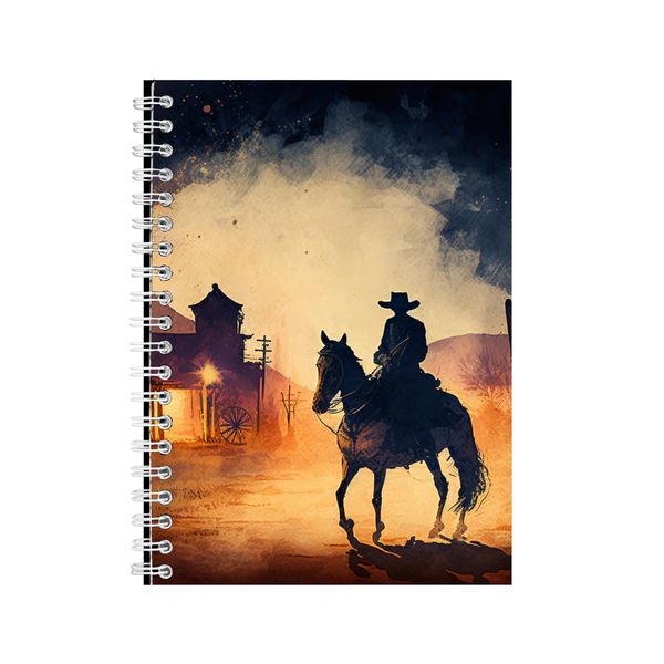 Rider A5 Notebook Spiral and Lined Wild West Graphic Notepad Cowboy Gift193
