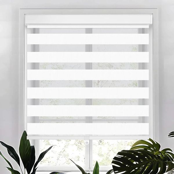 Modern Quality Zebra Blinds Dual Layer, Day Night Blinds for Windows - Peach