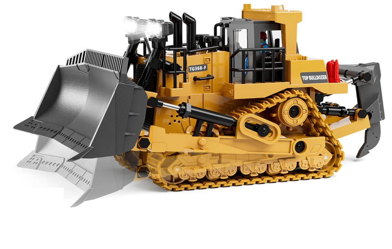 Metal RC Bulldozer - Realistic Remote Control Kids Construction Play Toys