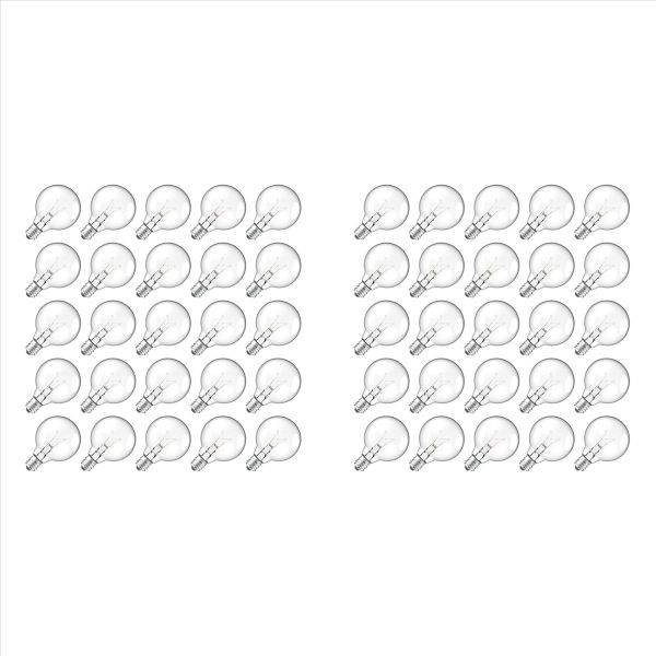 25Pcs G40 Replacement Light Bulbs For String Lights Warm White