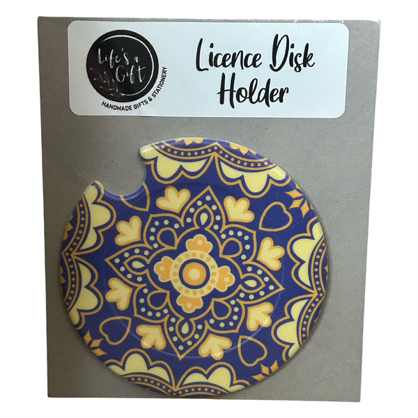 Yellow and Black Hearts Licence Disk Holder