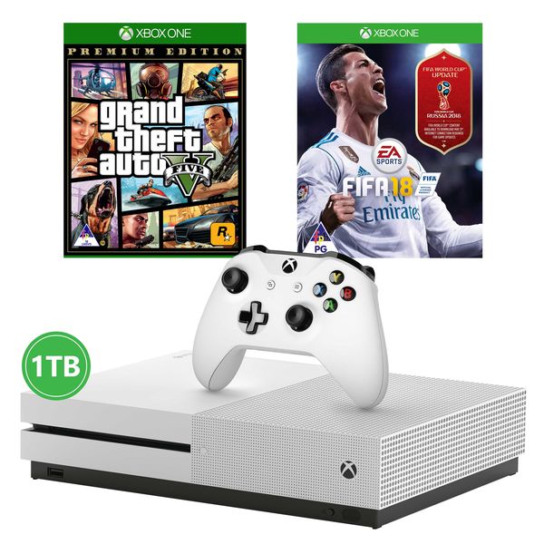 Xbox One S 1TB + GTAV + FIFA 18