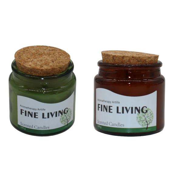 Set of 2 Handmade Natural Soy Wax Scented Candles