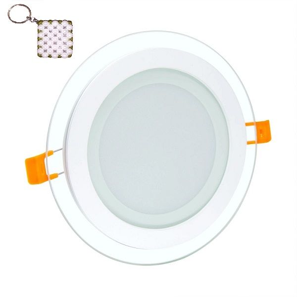 LED Round Glass Panel Ceiling Light 18W+Key Holder