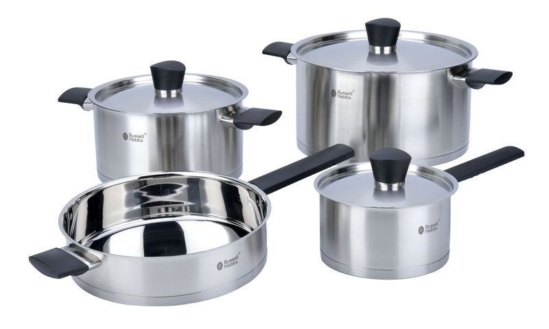 Russell Hobbs Classique Onyx 7PC S/S &amp; Black Cookware Set