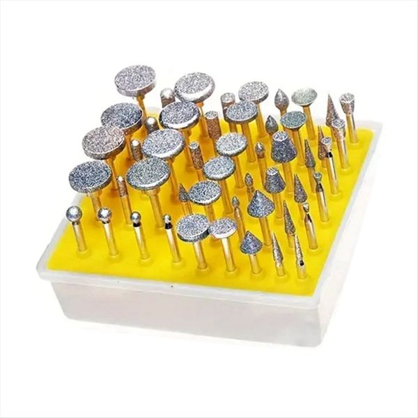50 Pcs Diamond Coated Grinding Head Grinding Burrs Set Compatible with None