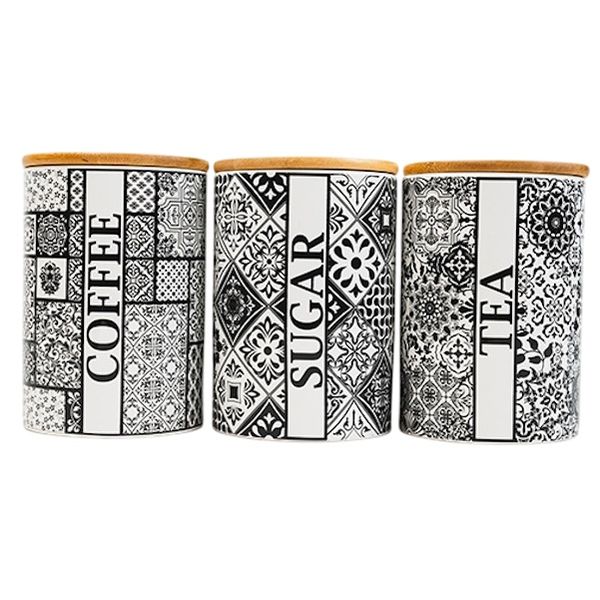 Villa Alegre Blue Ceramic Canisters - Pack Of 3