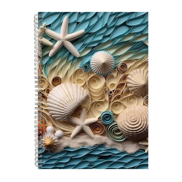 3D Quilled Seashells Beach Wave 7 Notebook Gift Idea A4 Notepad Pad 107
