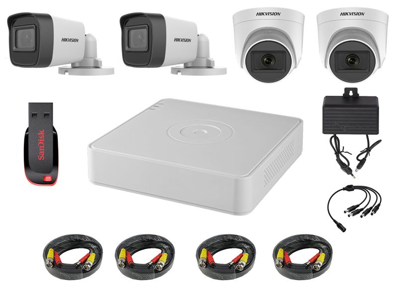 Hikvision 4 Channel 1080P 2MP DIY CCTV Kit - New Model