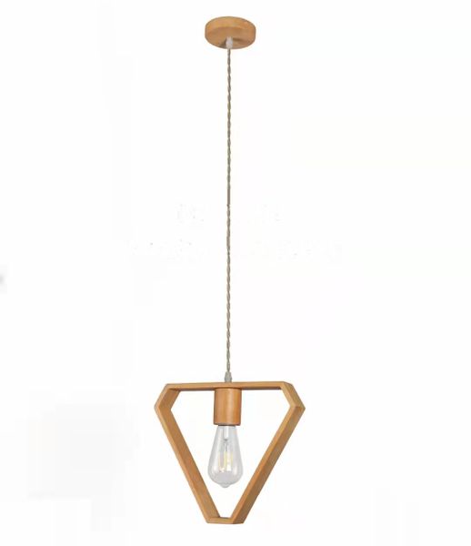 Dr. Light Fashion Wood Pendant with Triangle Geometric Pattern - Single
