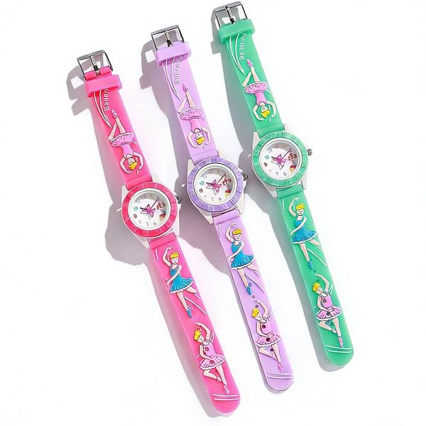 3 pack Kids Watch for Girls Analog Watch, Waterproof dancing