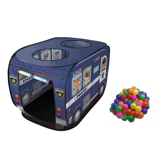 Police Car Truck Pop up Play Tent for Kids with 30 Balls