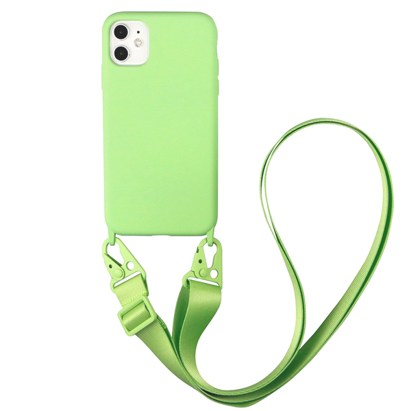 Cased Crossbody Phone Case, iPhone 13, Pastel Lime