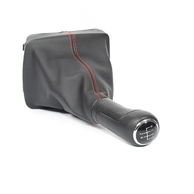 5 Speed Gear knob leather boot (Red Stitching) for VW Polo Vivo/Polo