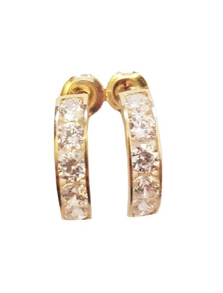9k yellow Gold Half Huggies with Diamante
