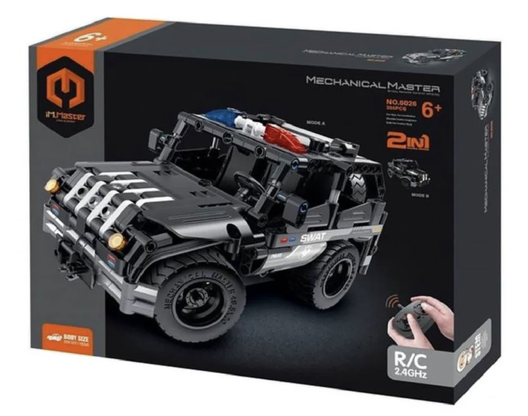 2-in-1 RC Police Car Construction Set - 355 pieces