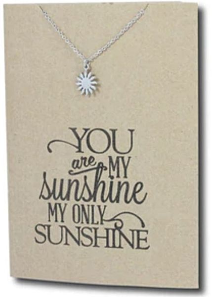Stainless Steel Necklace On Message Card-Sunshine -You