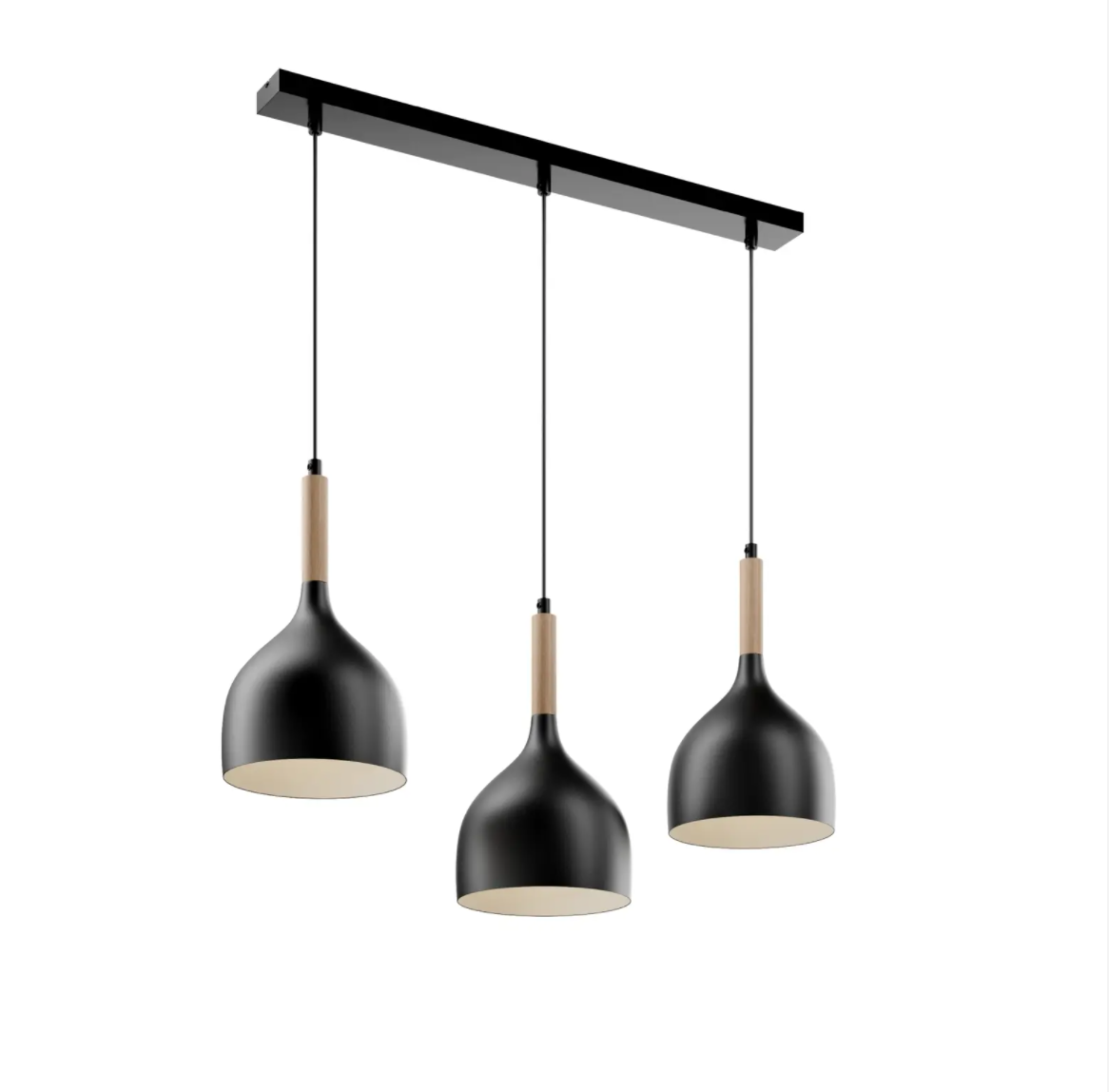 Modern Small Bowl Style Pendant Light Row Of 3 Black Shop Today