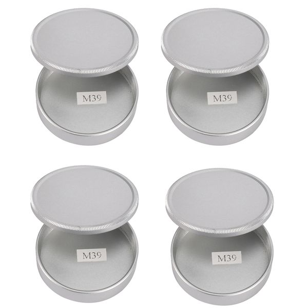 Metal Body Cap And Lens Rear Cap Set For M39 Ltm Lsm Leica Silver