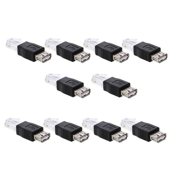 10Pcs Of USB FM Female-To-Male RJ45 Ethernet Connectors