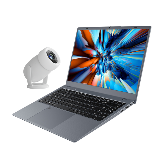 2-in-1 Power Pack - 15.6 Intel Quad-Core Laptop + HY400 Smart Projector
