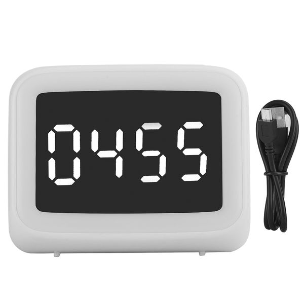 BT511 Speaker with Time Display Clock Alarm Loudspeaker Night Light White