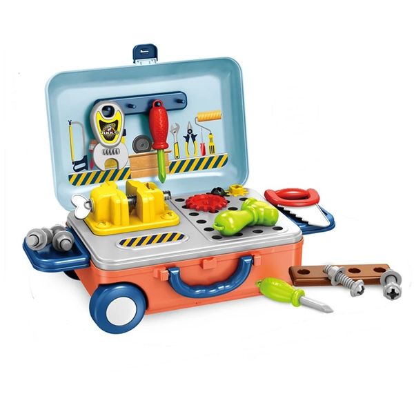 Carrying Case, Preschool Children Pretend To Play With Tool Carts, Tool