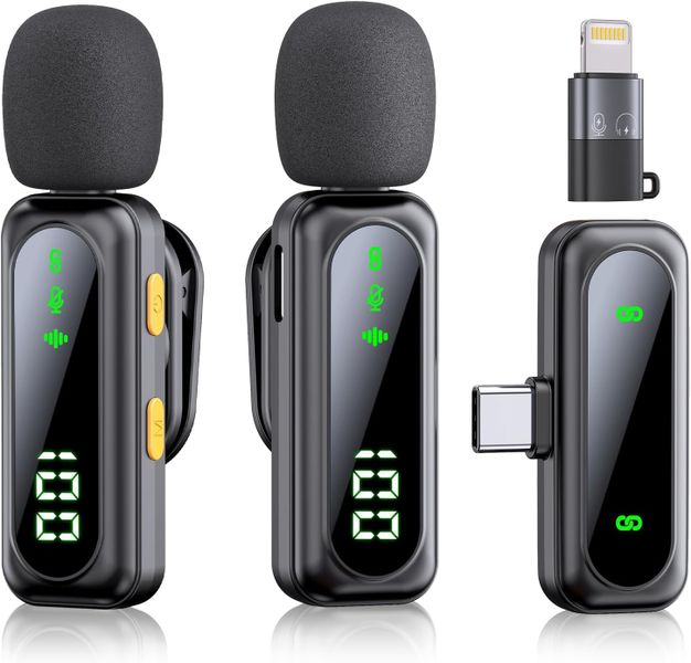 Noise-Reducing 3-in-1 Wireless Lavalier Microphone