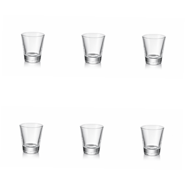 6 Pack - 50ml Glass Mini Shot Tumbler - Transparent