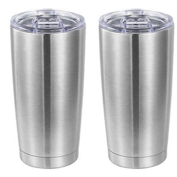 Travel Cup 2 Pieces 500ml 18.5 x 6.5cm Stainless Steel with Acrylic Lid