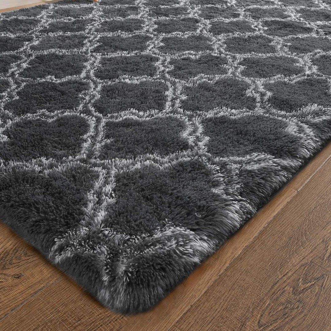 Light Rug Gy Fluffy Carpets Dark, Dark Grey Area Rug 8×10