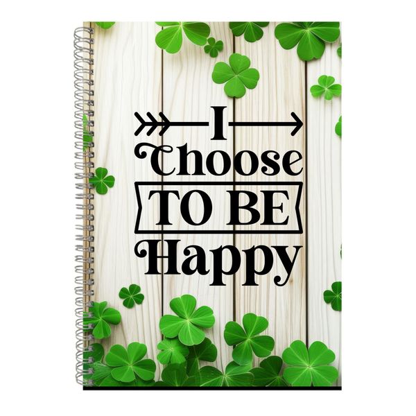 Happy A4 Notebook Spiral Lined Motivational Saying Graphic Notepad Gift 154
