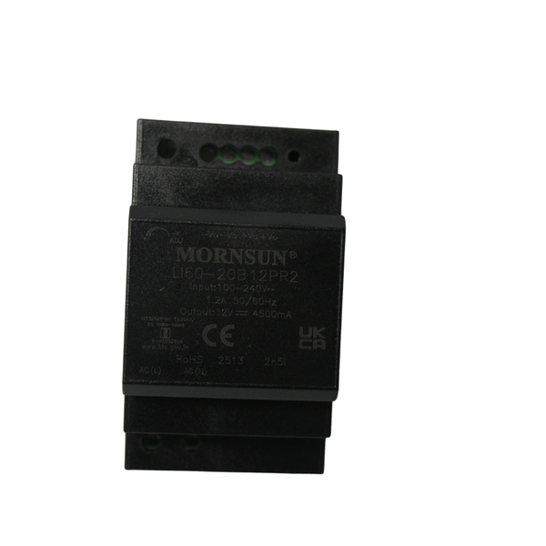 LI60-20B12PR2: 54W 12V/4.5A DIN Rail AC/DC Power Supply, 4KV Isolation
